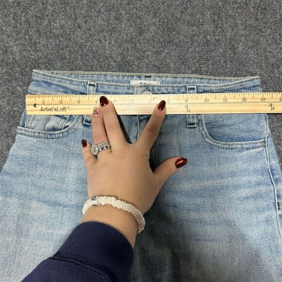 BDG Women's High Rise Flare Jeans Blue Size 25 Light Wash Raw Hem - Picture 9 of 10